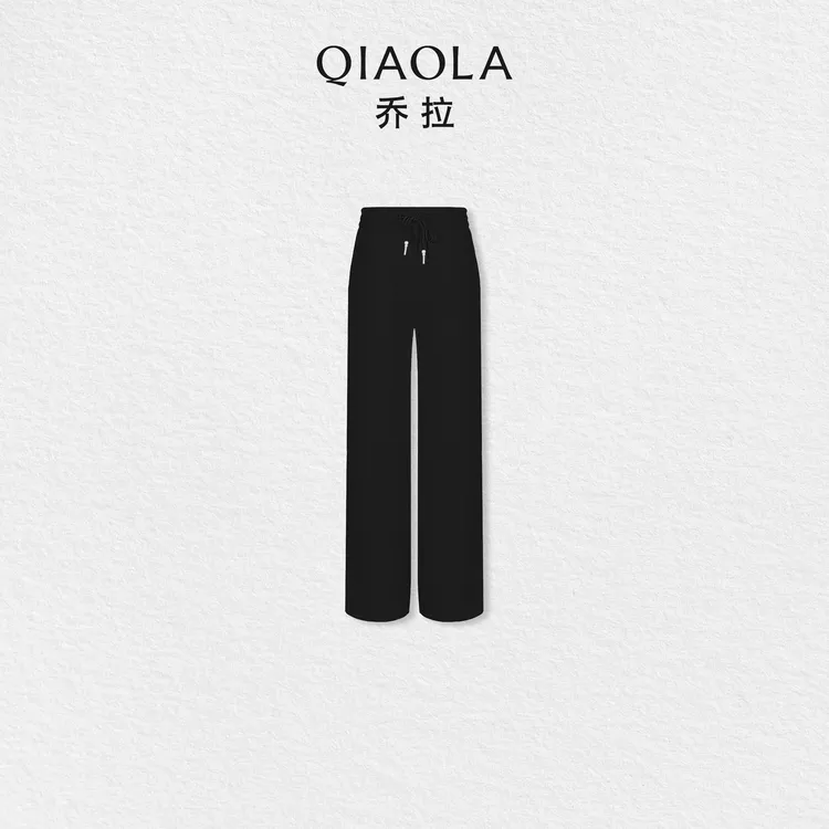 QIAOLA/乔拉【百搭抽绳阔腿裤】秋冬季新款抽绳百搭宽松阔腿裤预售