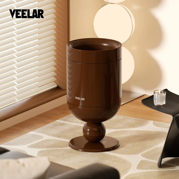 VEELAR垃圾桶无盖客厅绿色高脚酒杯家用2025新款中古风高颜值复古