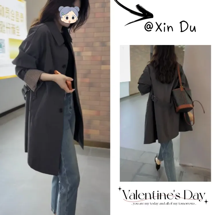 2026早春新款时尚显瘦气质女士网红洋气百搭款风衣外套D25790商品图