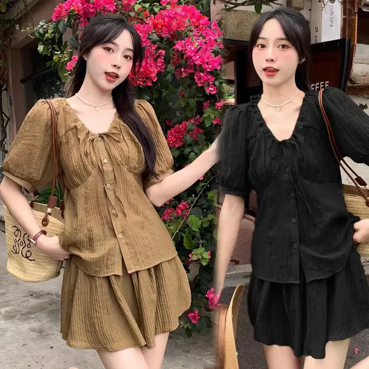 洋气孕妇装夏装套装外穿复古减龄短袖上衣搭配短裤夏季薄款网红款