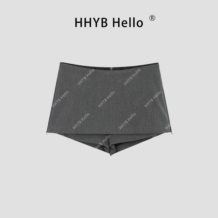 HHYB Hello【2025春季新款】百搭休闲西装A字显瘦半身裙女Q254021