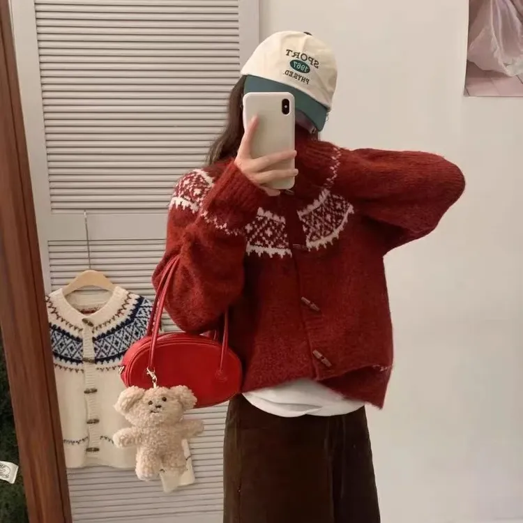 韩系韩版毛衣女款2025新款秋冬季爆款可外穿内搭宽松针织开衫上衣