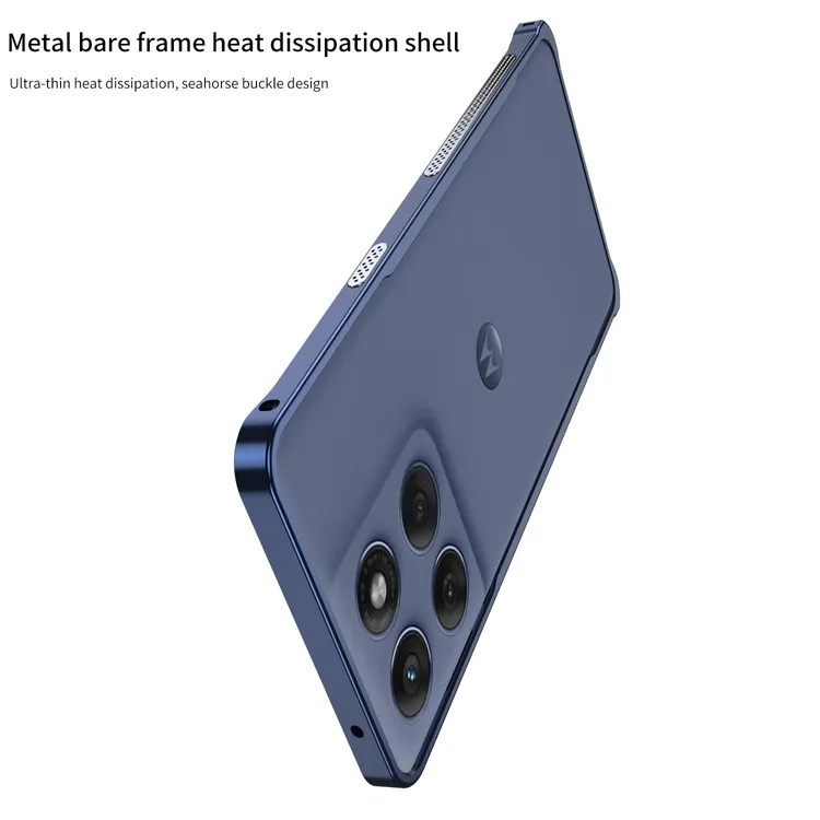 适用摩托罗拉moto edge60Pro金属边框手机壳防摔散热海马扣裸机感