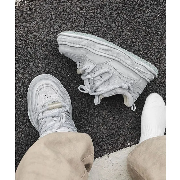 情侣溶解隐形增高鞋男鞋小众男女款小众休闲板鞋原创厚底面包ins