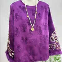 『紫金白』刺绣精包边加绒拼接兔毛