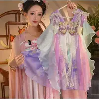 海宁1【紫玉蝶舞】2025新款女童仙气中国风夏季休闲汉服裙HFQ25225