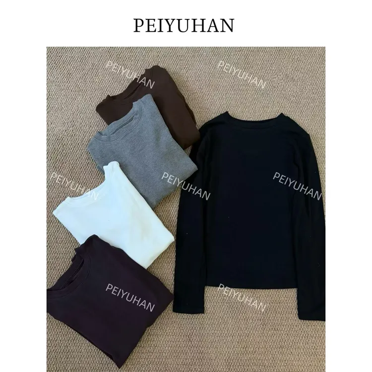 PEIERNA佩佩WA 【磨毛多色T】T恤 T22064 6116087百搭打底圆领