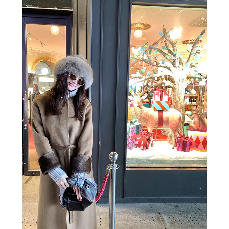 【ALONESAVOR】龍喜儿 轻奢老钱澳洲100细羊毛呢大衣外套V023