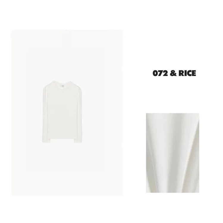 072 & RICE【三白3.0】100纯棉 秋季休闲圆领净版长袖T恤 W0306