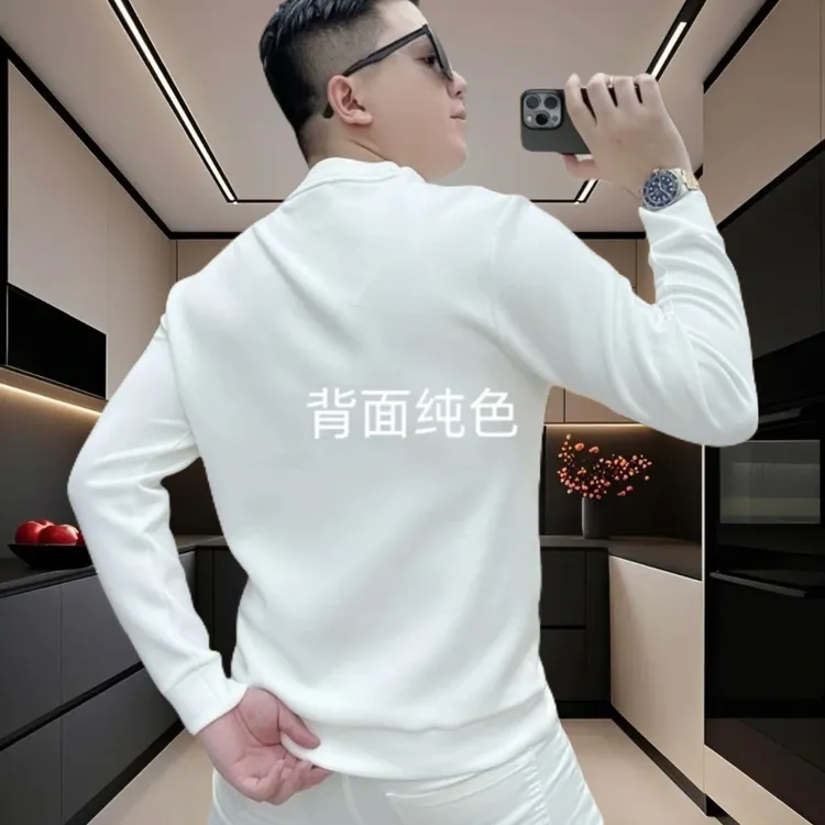新款秋冬男士卫衣加厚时尚百搭套头圆领长袖高级感男装打底衫上衣