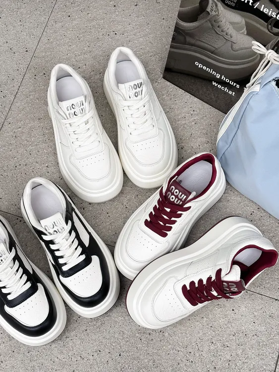 板鞋见外包装厚底小白鞋休闲板鞋女鞋运动鞋时尚百搭真皮潮流