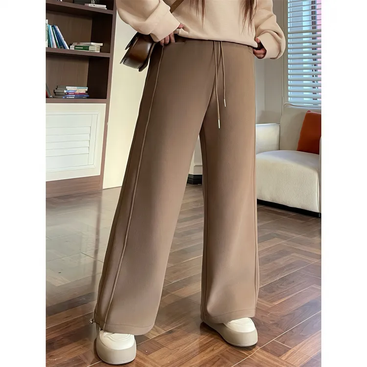 花契"青柠露亚"大码女装秋冬简约200斤胖mm垂坠感休闲裤15887-C