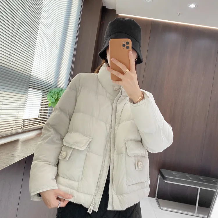 IMFLY金小金自制女装 90鸭绒羽绒服DYW10323女款立领百搭外套