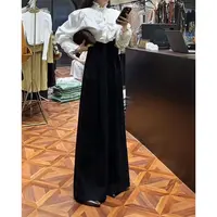 【 Wan wan】小V腰头呢子料高腰阔腿西装裤