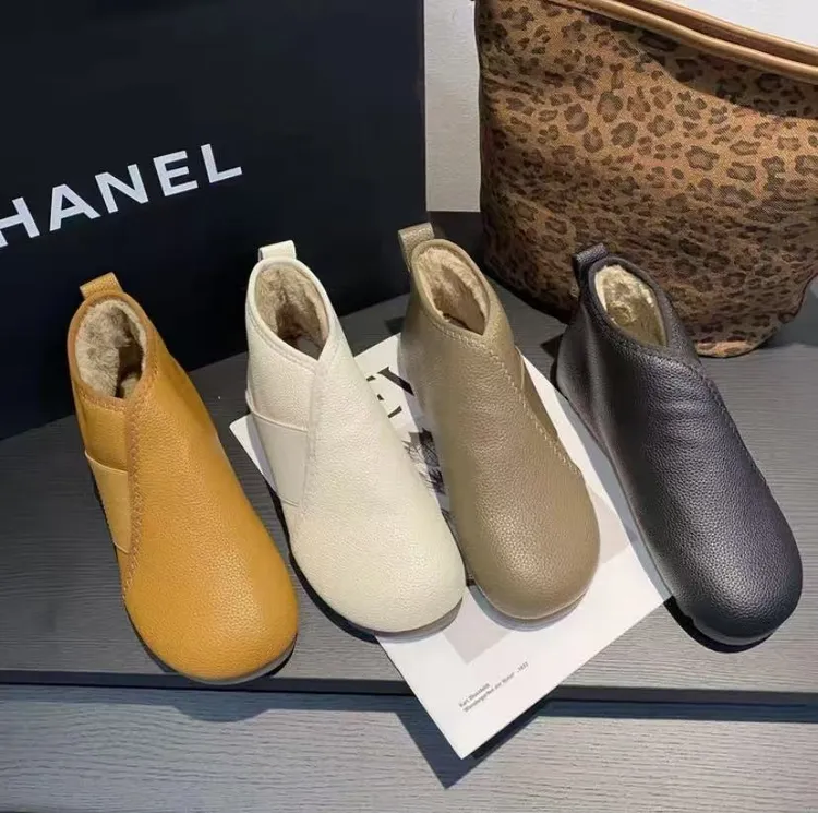 雪地靴潮流风纯色雪地靴棉鞋休闲风秋冬yd-备