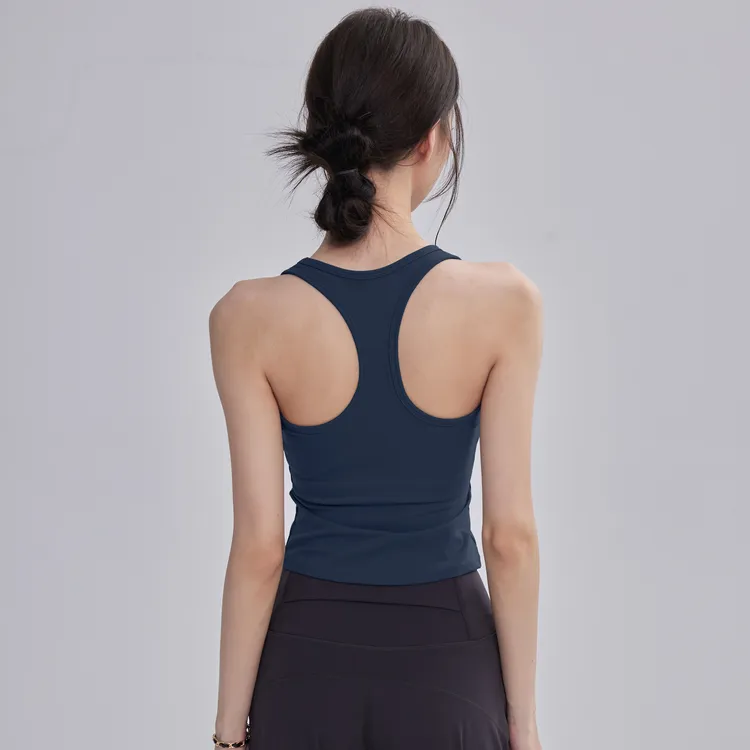 云端贝壳瑜伽背心工字美背女运动内衣吊带健身衣带胸垫无袖流光风