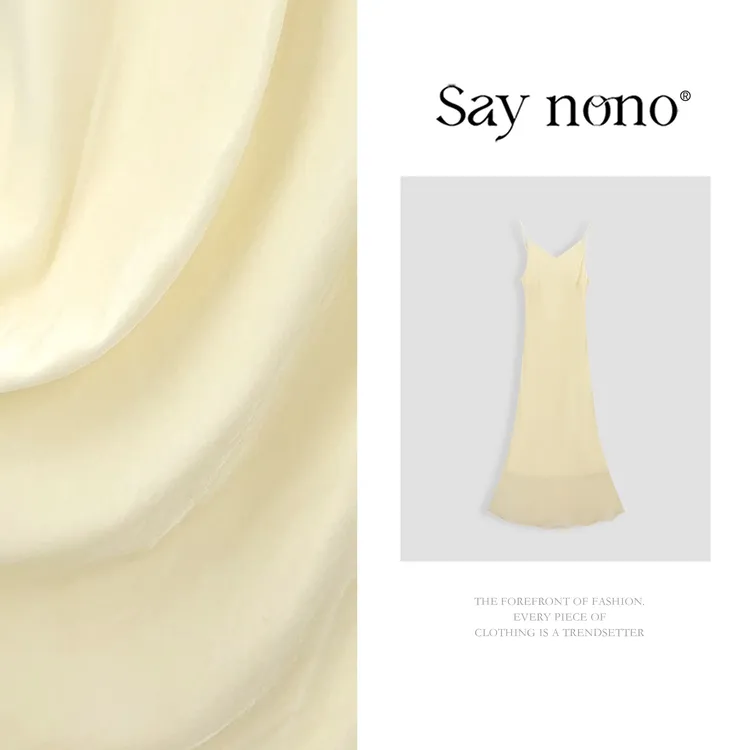 懒猫nono│Saynono 真丝丝绒修身显瘦长款法式吊带连衣裙 H06271X