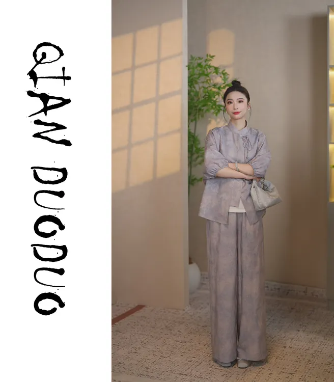 锦丝院【不染】春季新款欧若风双面穿复古轻奢时尚套装SYC67181200