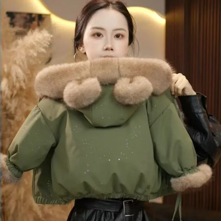 儿童皮毛外套2025新款洋气男童秋冬加绒加厚女孩冬季保暖毛毛冬装