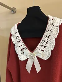 A401-05女生针织衫娃娃领蝴蝶结保暖宽松秋季树脂固色86451
