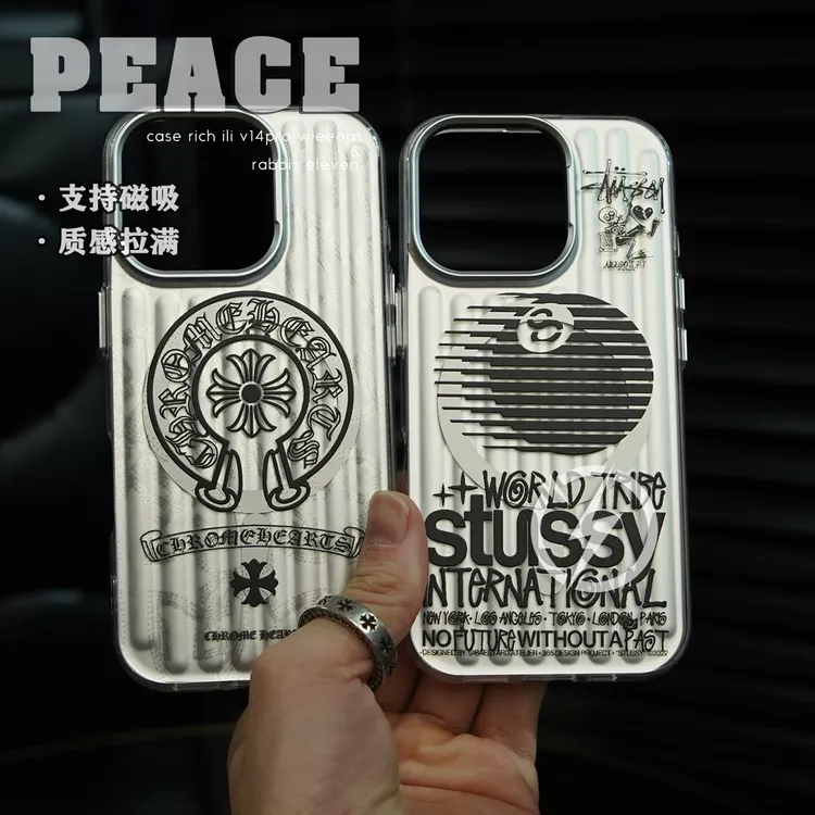 潮牌行李箱磁吸壳适用苹果17/15/14/promax手机壳iphone16PRO克罗