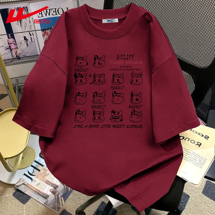 回力夏季夏装纯棉短袖T恤男女情侣装时尚印花运动上衣服宽松运动