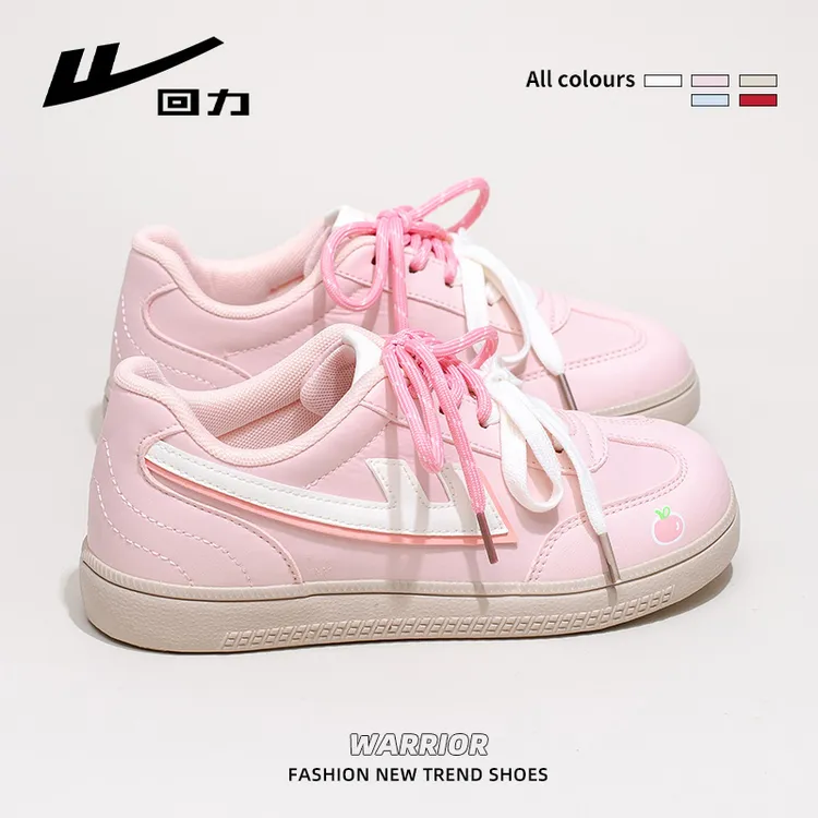 回力帆布鞋女2025夏季新款蜜桃粉百搭学生休闲鞋子小众轻便小白鞋