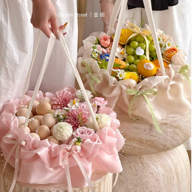 花略 新款法式鲜花水果礼盒入冬四件套订婚月子礼盒防水花店资材