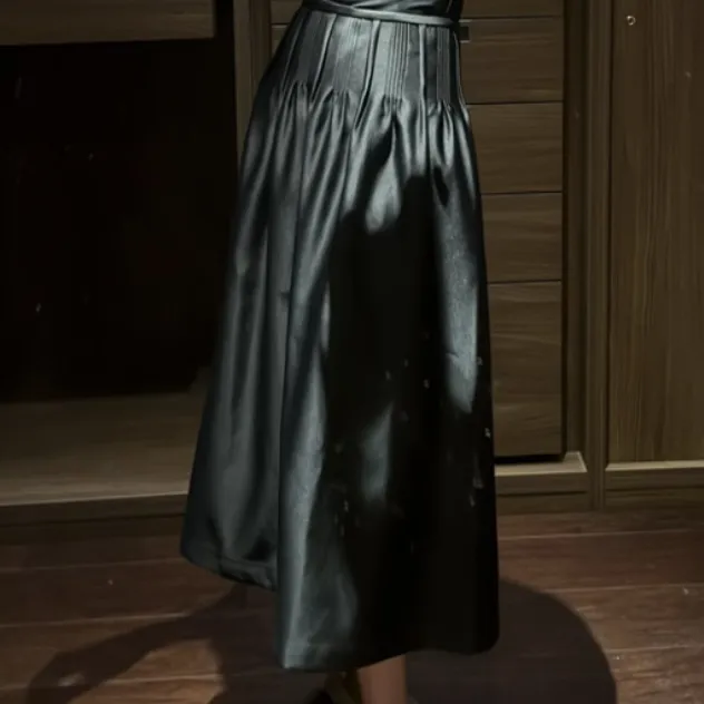 风琴裙！超重工手工褶赫本风半裙！GZ6554