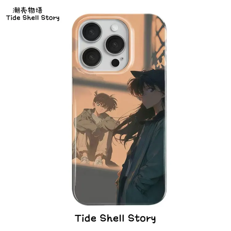 小兰工藤新一CP适用苹果16promax手机壳15/13高级14卡通ins小众