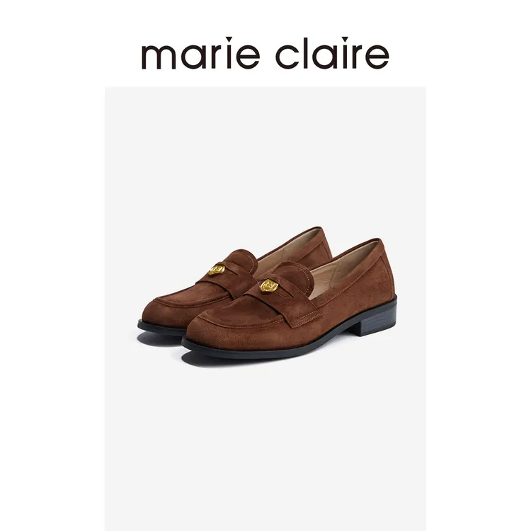 MC女鞋羊猄松露酒棕常青藤便士赛博金币乐福鞋marieclaire女鞋