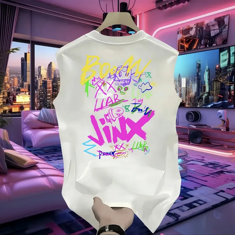 美式潮牌纯棉背心男士夏季运动健身马甲外穿坎肩休闲印花无袖T恤