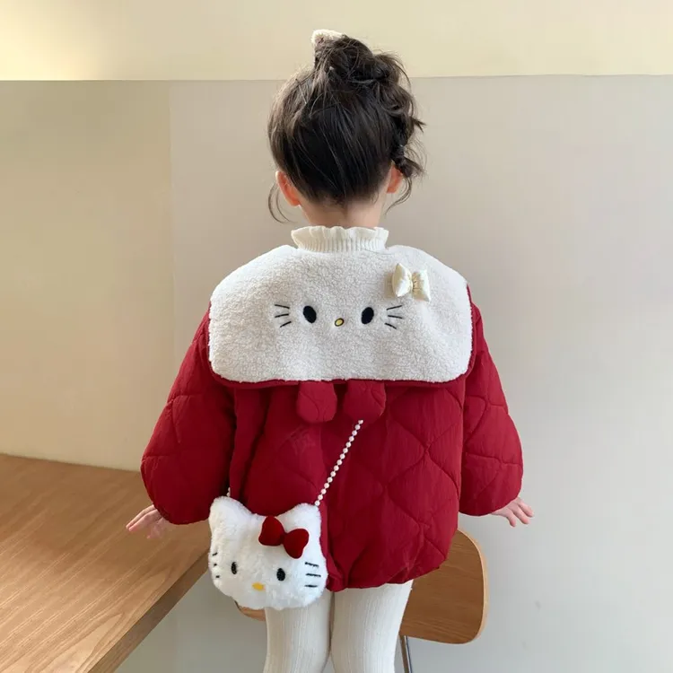 巴拉巴拉男孩女孩秋冬季新款时髦2025女童加绒保暖海军领加厚外套