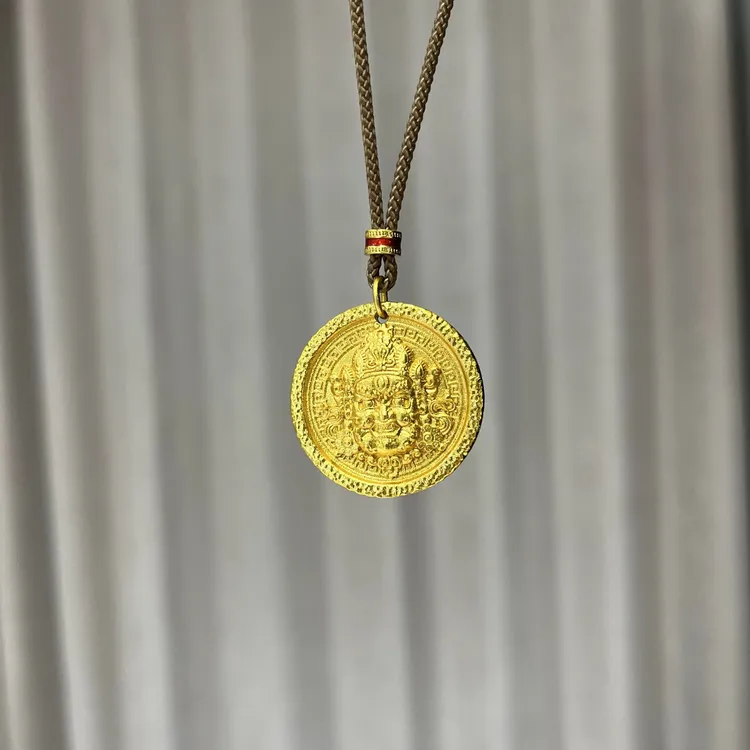 【亿典金甄选】 黄财财吊坠古法百搭时尚坠链A320