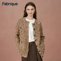 Fabrique Sade 秋冬新品中古风混色糖豆花纱绵羊毛小圆领针织开衫