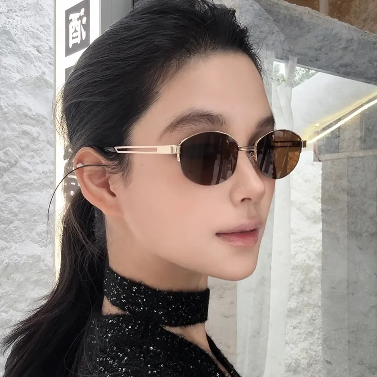 弗瑞姆眼镜老钱风复古ins金属半框椭圆墨镜女韩版网红太阳镜215商品图