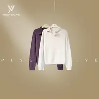 PINGTING.YE“100绵羊毛”韩系减龄甜美蝴蝶结针织毛衣PT8000