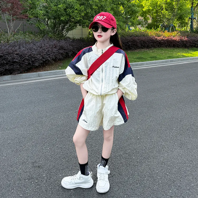 女童防晒套装夏季2025新款网红洋气时髦海边夏日休闲穿搭儿童夏装
