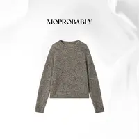 Moprobably贝贝 「柔织」气质修身圆领百搭秋冬长袖上衣B5376117
