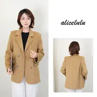 [alicelulu]秋冬新款韩系通勤翻领宽松西装毛呢大衣S2144395Kr