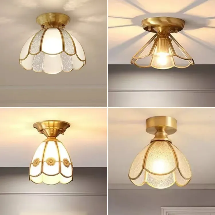 【古影】美式吸顶灯欧式现代简约衣帽间过道灯入户玄关阳台灯饰灯具