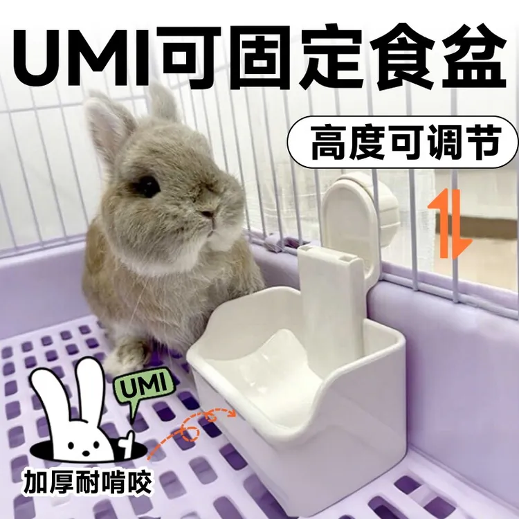 兔子必备用品UMI食盆侏儒兔必备品防扒喂食器荷兰猪食盒豚鼠饲料