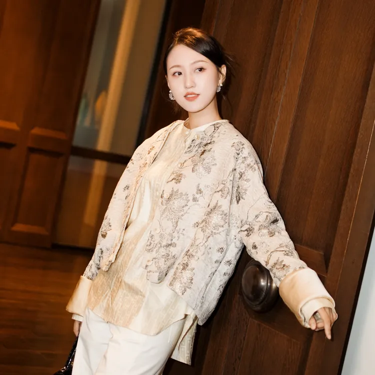 EP YAYING雅莹 女装提花新中式短外套2025年新款1220B