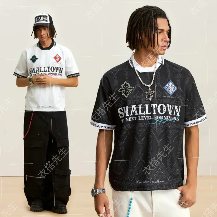 夏季新款西兰卡普土家族纹样民族风满印POLO领短袖T恤潮流美式