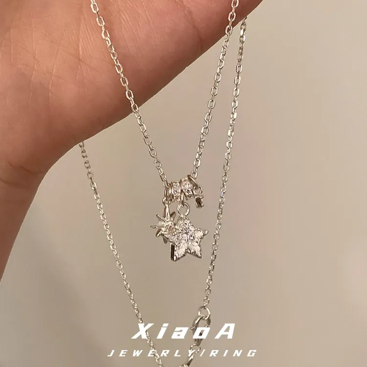 合金项链 ins星芒韩系甜美五角星吊坠锁骨链2025年春夏新款项链女