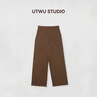 UTWU小敏「率性街头」1oo怀旧水洗棉环保染色休闲直筒长裤UTAK1073