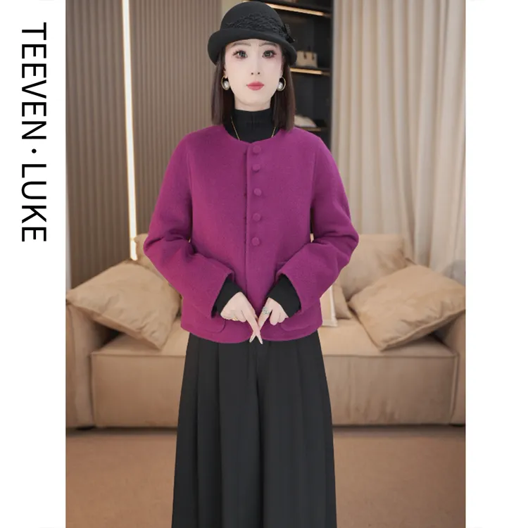 2025年新款外套女羊毛新款双面呢外套时尚高端洋气