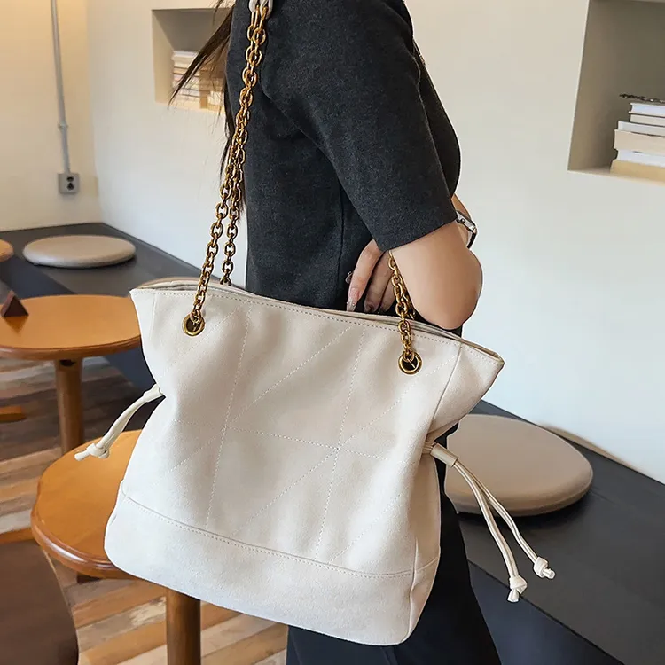 【5号链接】欧美复古水桶包包女大容量福袋托特包抽绳腋下单肩包