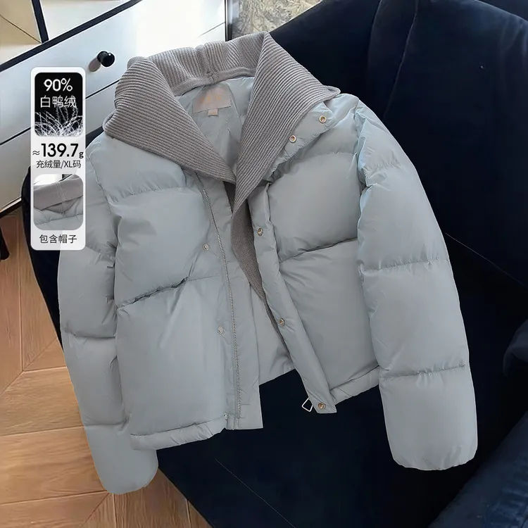 丝柏舍2025冬装新款女装90绒拉链短款外套立领羽绒服S54B2569Y