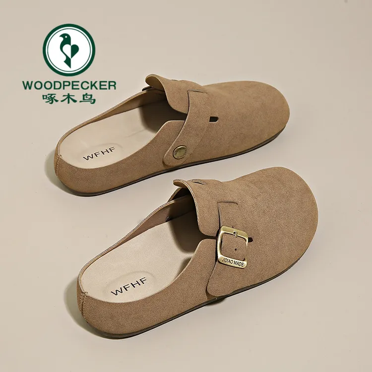啄木鸟踩屎感勃肯拖鞋女2025新款孕妇外穿一脚蹬软底半拖博肯鞋子